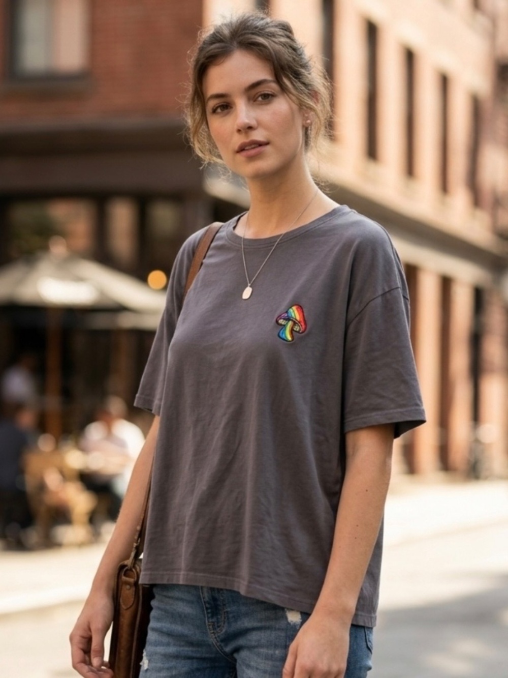 Vintage Originals Various Artist 100% Cotton Mushroom Embroidered Logo Tshirt XL